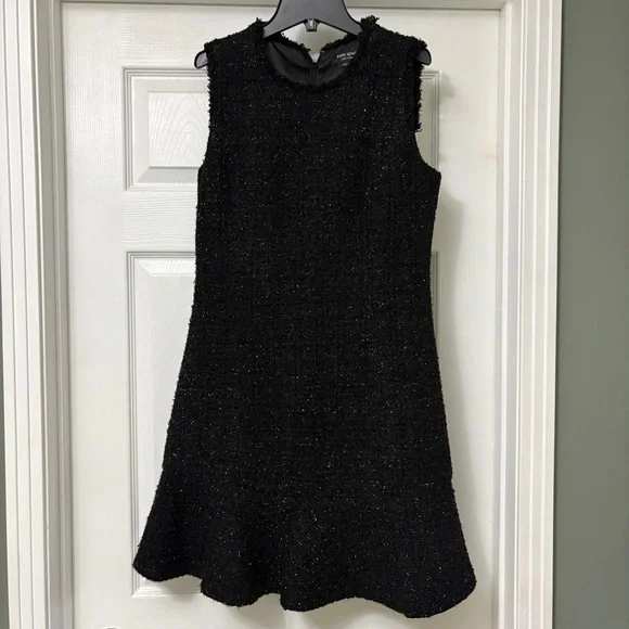 Kate Spade Black Flounce Tweed Dress - Picture 3 of 5